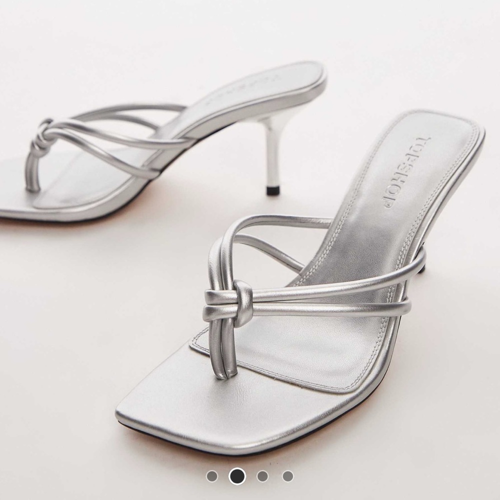 Silver Women's Heeled Sandals